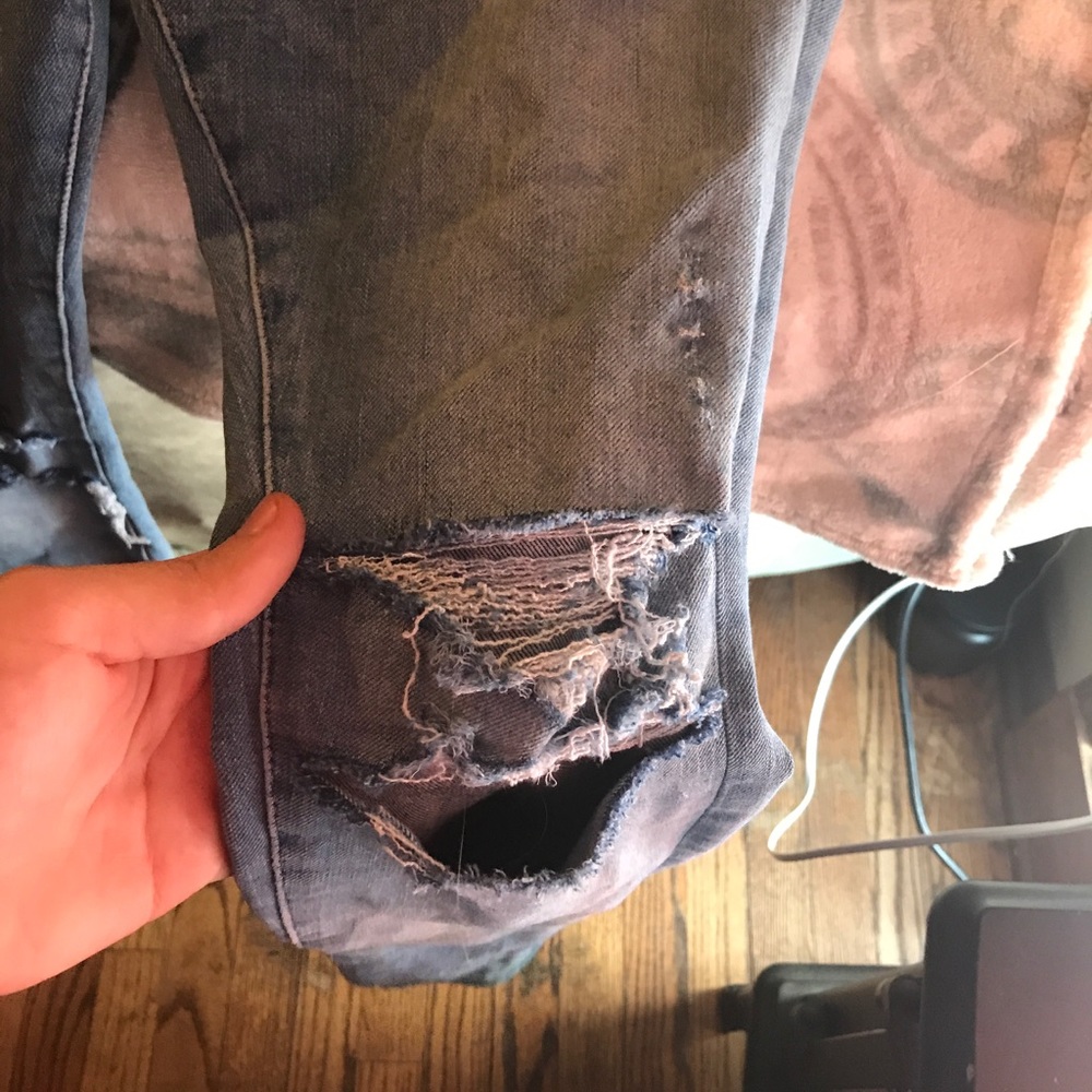 Custom distress H&M skinny jeans